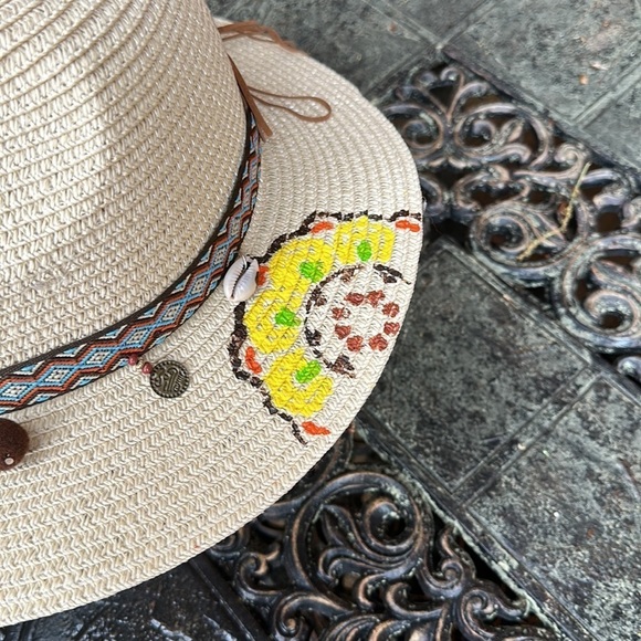 Hand painted summer hat with hat band main image 7